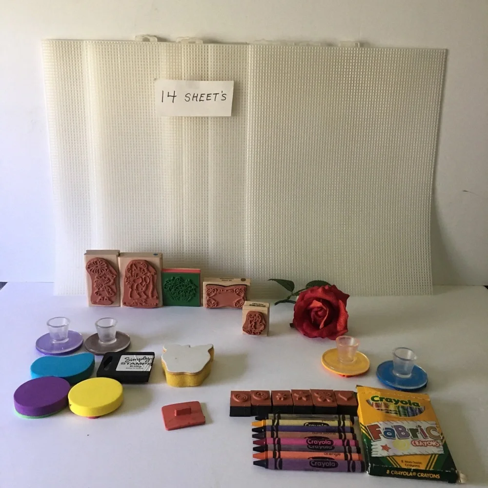 Vintage Suzy's Zoo Wooden Rubber Stamps Craft Foam Mesh Sheet Bundle